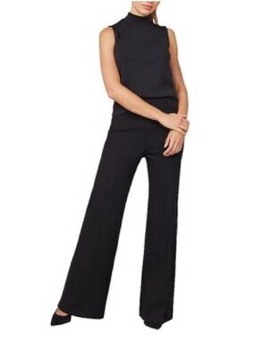 Spanx SPANXsmooth PerfectFit Ponte Wide Leg Pant in Black Size Small Classic